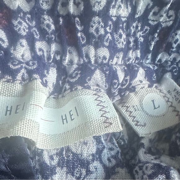 Anthropologie Hei Hei Santa Clara Blue Wide Leg Palazzo Pant - size L - Picture 4 of 5